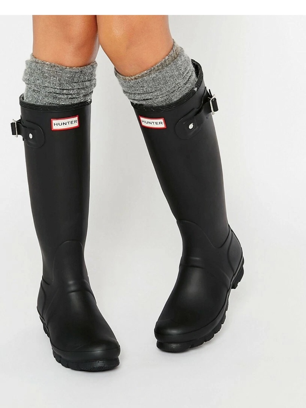 Women Hunter Original Tall Rain Boots Black Matte Waterproof Knee High Boots SZ9